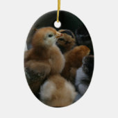 Ornement Ovale En Céramique Ressort/Pâques : Poussin, lapin (Devant)