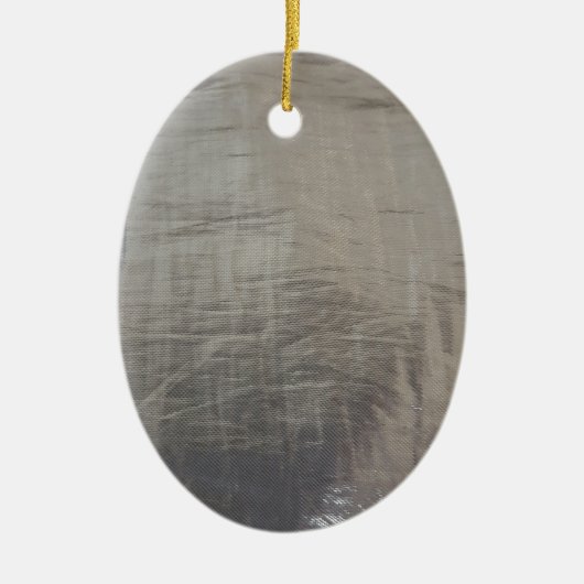 Ornement Ovale En Céramique Revêtement en tissu gris argenté (Devant)