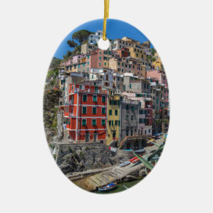 Ornement Ovale En Céramique Riomaggiore Cinque Terre Ligurie Italie