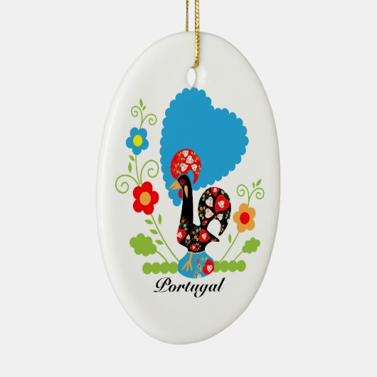 Ornement Ovale En Céramique Rooster portugais (Droite)