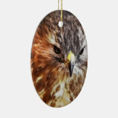 ORNEMENT OVALE EN CÉRAMIQUE ROUGE TAILLÉ HAWK (Droite)