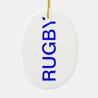 ORNEMENT OVALE EN CÉRAMIQUE RUGBY