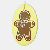 Ornement Ovale En Céramique Sac de bonhomme en pain d'épice (Gauche)