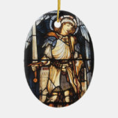 Ornement Ovale En Céramique Saint Michael par Sir Edward Coley Burne-Jones (Devant)
