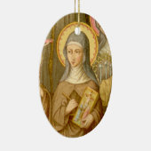 Ornement Ovale En Céramique Sainte-Catherine de Bologne (SAU 027) (Droite)