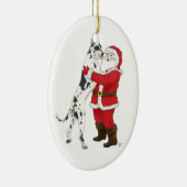 Ornement Ovale En Céramique Salutation Jowly de Noël de great dane (Droite)