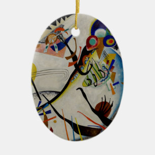 Ornement Ovale En Céramique Segment bleu Kandinsky