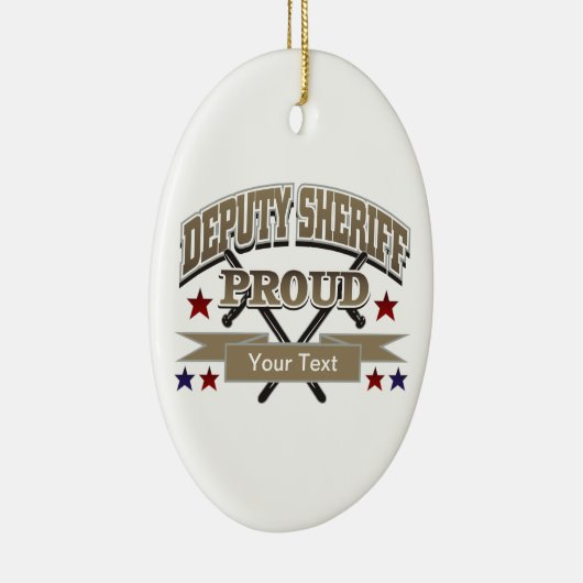 Ornement Ovale En Céramique Shérif adjoint fier fait sur commande (Droite)