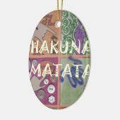 Ornement Ovale En Céramique Signe Hakuna Matata - Impression (Gauche)