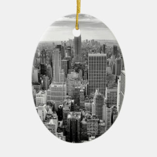 Ornement Ovale En Céramique Skyline de New York