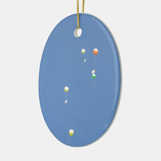 Ornement Ovale En Céramique Souhaitez des ballons dans le ciel bleu (Gauche)