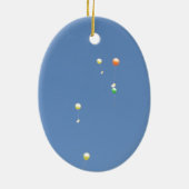 Ornement Ovale En Céramique Souhaitez des ballons dans le ciel bleu (Dos)
