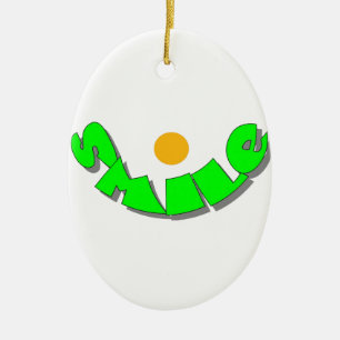 Ornement Ovale En Céramique Sourire