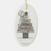 Ornement Ovale En Céramique Soyez l'arbre de Noël-cadeau (Droite)