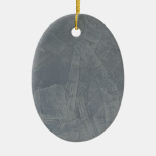Ornement Ovale En Céramique Suède Gris
