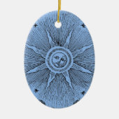 Ornement Ovale En Céramique Sun Stars Antique Nuit Ciel Médiéval Zodiac (Devant)