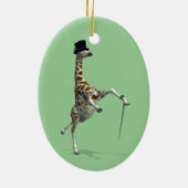 Ornement Ovale En Céramique Tap Dancing Giraffe (Dos)