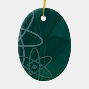 Ornement Ovale En Céramique Teal atomique