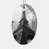 Ornement Ovale En Céramique Tour Eiffel noir et blanc à Paris (Gauche)