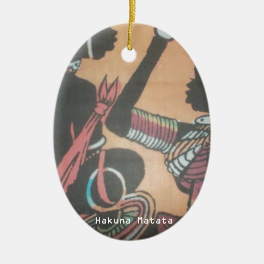 Ornement Ovale En Céramique Tradition et culture Masaï Design Motif d'art (Devant)