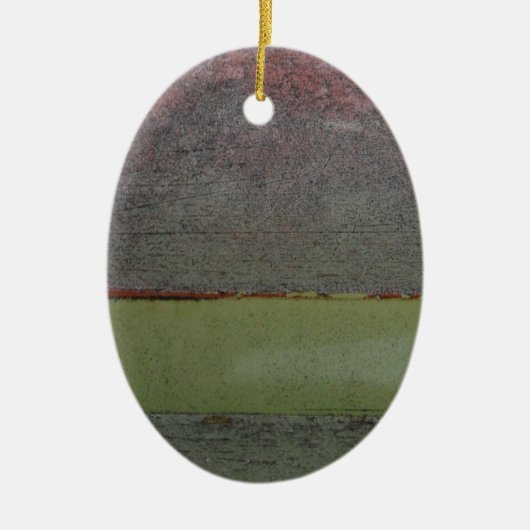 Ornement Ovale En Céramique Turquoise bleu rose vert rouillé (Devant)