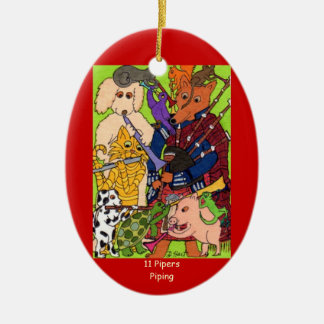 Ornement Ovale En Céramique Tuyauterie de 11 joueurs de pipeau