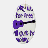 Ornement Ovale En Céramique Ukulélé drôle (Droite)