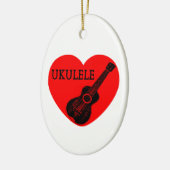 Ornement Ovale En Céramique Ukulele Love (Gauche)