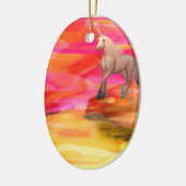 Ornement Ovale En Céramique Unicorne dans le désert peint (Gauche)