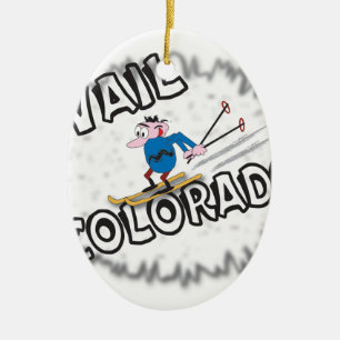 Ornement Ovale En Céramique Vail le Colorado - avec Clive