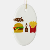 Ornement Ovale En Céramique Veggie Burger et Fries (Droite)