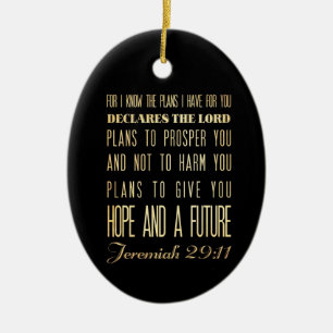 Ornement Ovale En Céramique Vers scriptural chrétien de bible - 29:11 de