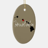 Ornement Ovale En Céramique Ville d'Hawaï (Droite)