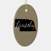 Ornement Ovale En Céramique Ville du Nébraska (Droite)