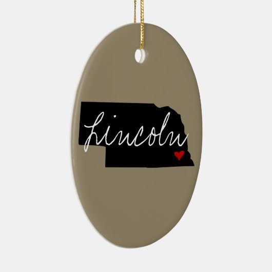 Ornement Ovale En Céramique Ville du Nébraska (Droite)