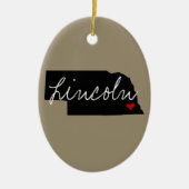 Ornement Ovale En Céramique Ville du Nébraska (Devant)