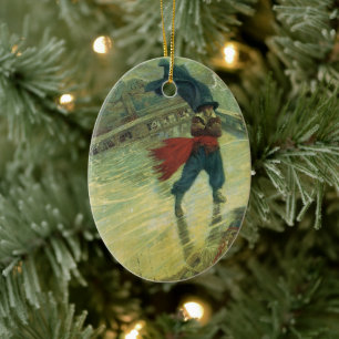 Ornement Ovale En Céramique Vintage Pirate, le Hollandais volant par Howard Py