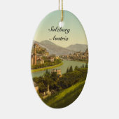 Ornement Ovale En Céramique Vue générale de Salzbourg, Autriche (Droite)