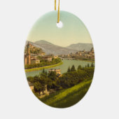 Ornement Ovale En Céramique Vue générale de Salzbourg, Autriche (Dos)