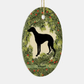 Ornement Ovale En Céramique Whippet Wreath (Droite)