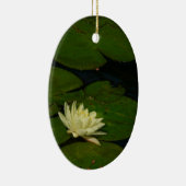 Ornement Ovale En Céramique White Waterlily I Peaceful (Droite)