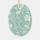 Ornement Ovale En Céramique William Morris Grape Motif Turquoise Turquoise (Dos)