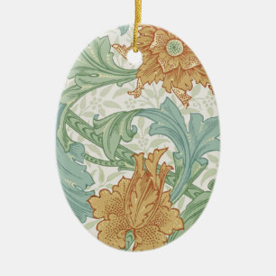 Ornement Ovale En Céramique William Morris modèle floral à tige unique