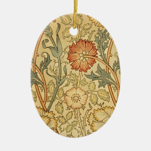 Ornement Ovale En Céramique William Morris Rose Flower Fond d'écran Motif (Devant)