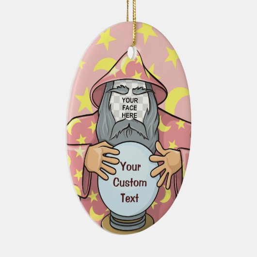 Ornement Ovale En Céramique Wizard with your face (Droite)