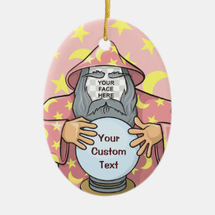 Ornement Ovale En Céramique Wizard with your face