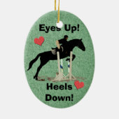 Ornement Ovale En Céramique Yeux ! Talons vers le bas ! Pullover de cheval (Dos)