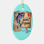 Ornement ovale Gone Fishing (Droite)
