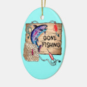 Ornement ovale Gone Fishing (Gauche)