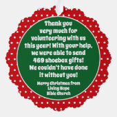 Ornement papier d'appréciation des bénévoles - Noë (Verso)